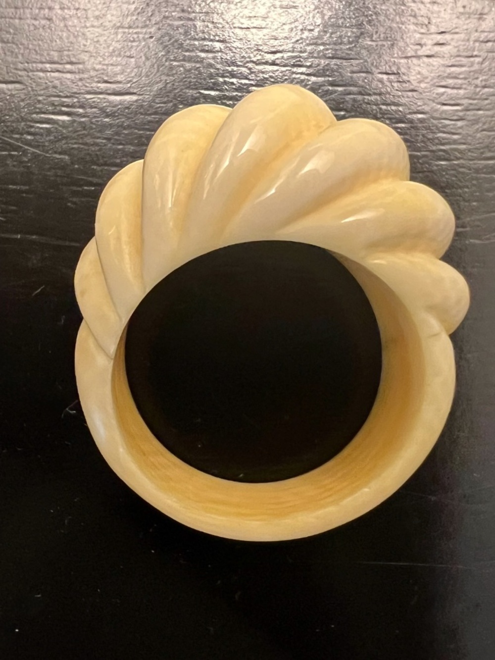 Vintage Ivory Colored Dome Ring Mid Century Modern